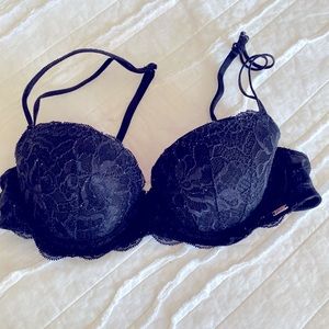 PINK black, lace, push up bra 34 B